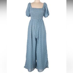 Blue Floral Women's Jumpsuit